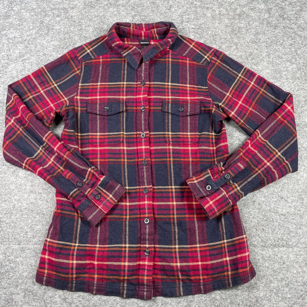 Patagonia Flannel Shirt Womens 8 (M) Red Fjord Organic Cotton Button Up STY53915